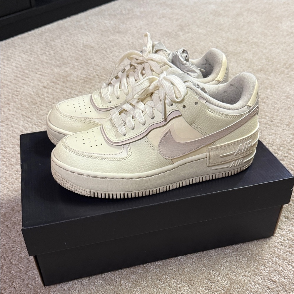 Nike Coconut Milk and Desert Sand AF1 Shadow